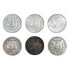 Image 2 : 1881-1922 Varied Date Morgan and Peace Silver Dollar Lot [6 Coins]