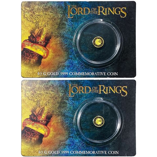 [2] 2022 Lord of the Rings 0.5 Gram Gold Coins [2 Coins]
