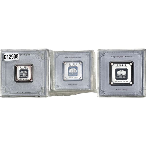 - Silver Geiger Bars 120g Total [3 Bars]