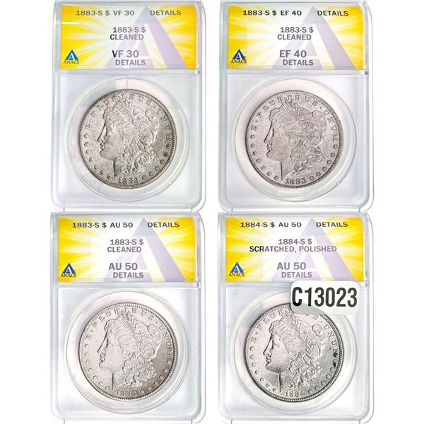 1883-1884 [4] Morgan Silver Dollar ANACS VF-AU30-50 Details