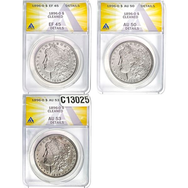 1896-O [3] Morgan Silver Dollar ANACS EF-AU40-53 Details