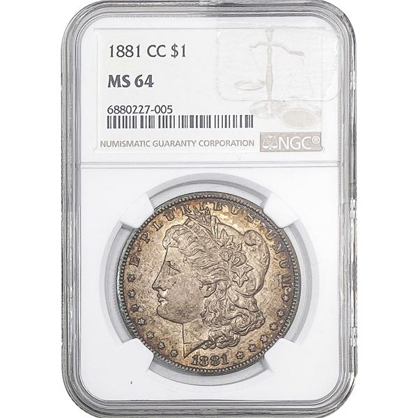 1881-CC Morgan Silver Dollar NGC MS64