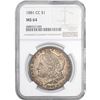 Image 1 : 1881-CC Morgan Silver Dollar NGC MS64