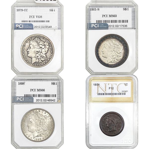 1854-1921 [4] Silver Dollar U.S. Type Lot PCI/NTC