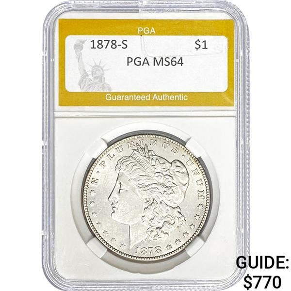 1878-S Morgan Silver Dollar PGA MS64