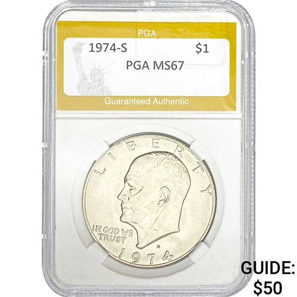 1974-S Eisenhower Dollar PGA MS67