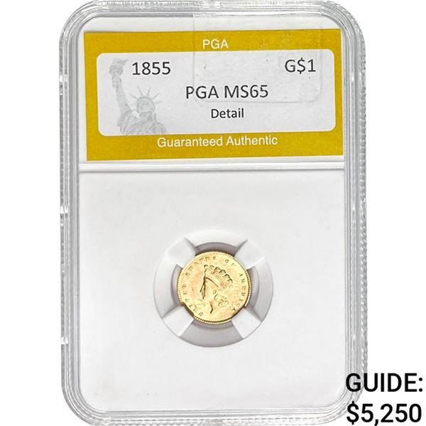 1855 Gold Dollar Type 2 PGA MS65