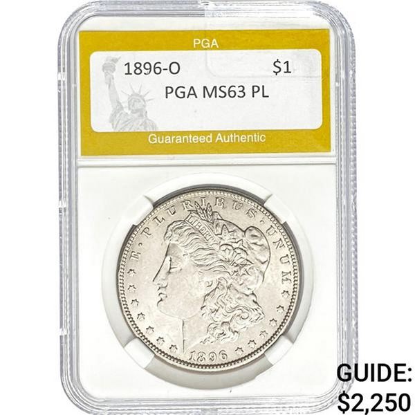 1896-O Morgan Dollar PGA MS63 PL