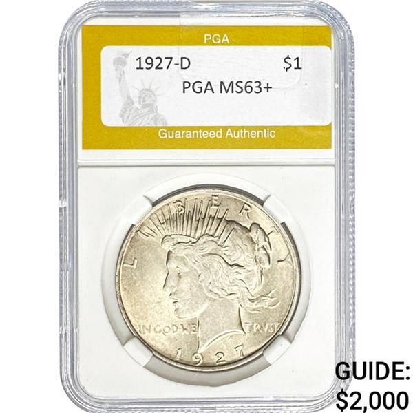 1927-D Peace Dollar PGA MS63+