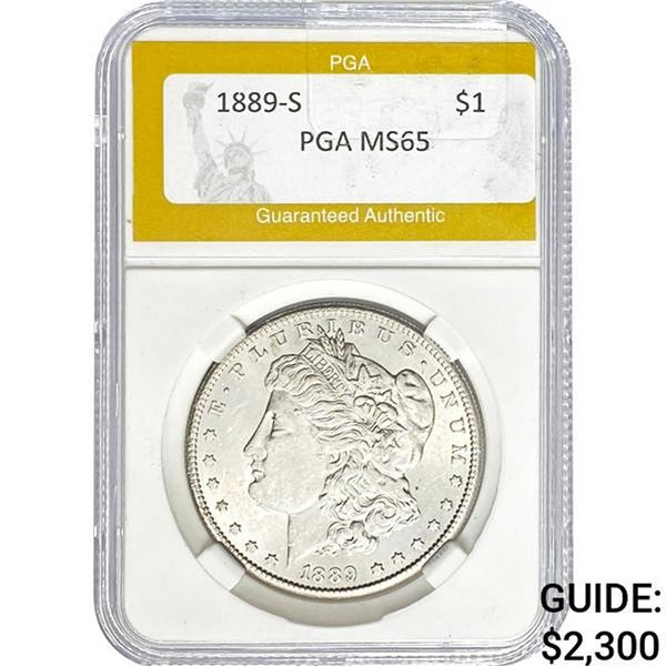 1889-S Silver Morgan Dollar PGA MS65