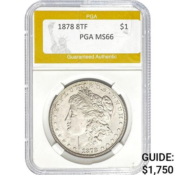 1878 8TF Morgan Dollar PGA MS66