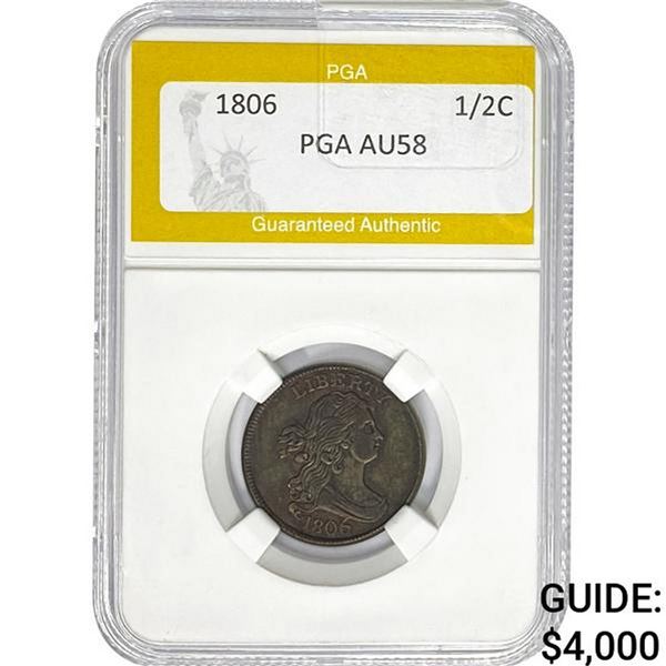 1806 Half Cent PGA AU58