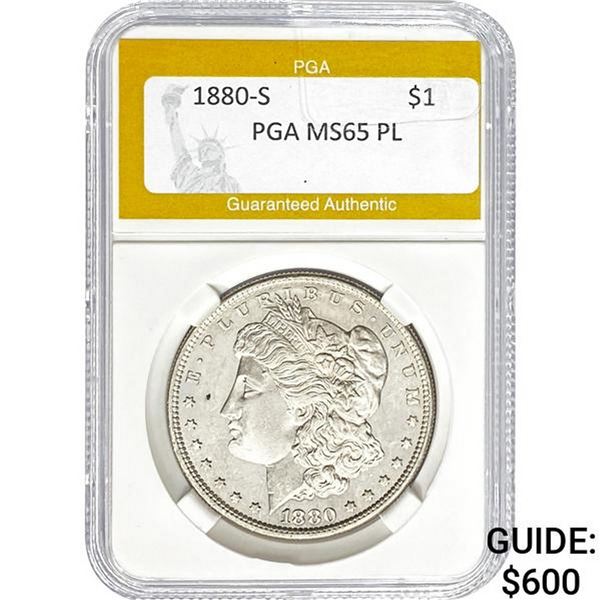 1880-S Morgan Dollar PGA MS65 PL