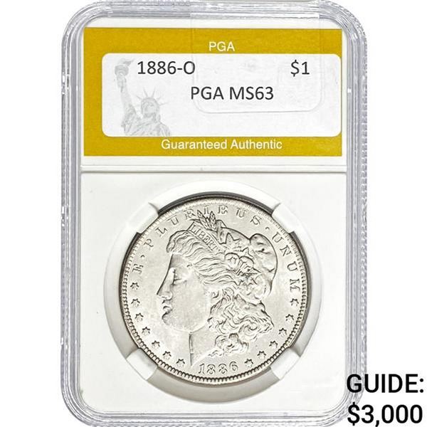 1886-O Morgan Silver Dollar PGA MS63