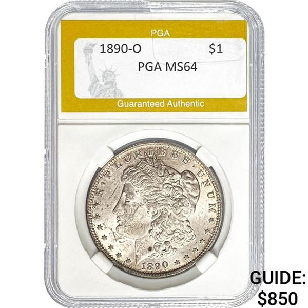 1890-O Morgan Silver Dollar PGA MS64