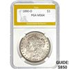 Image 1 : 1890-O Morgan Silver Dollar PGA MS64