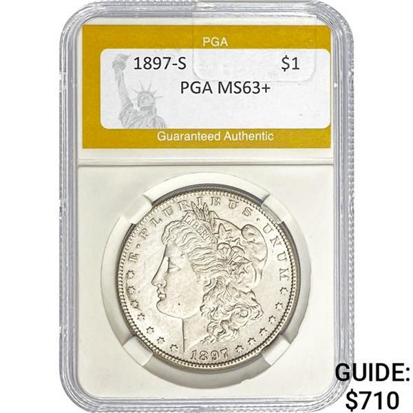 1897-S Morgan Dollar PGA MS63+
