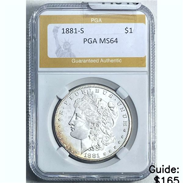 1881-S Morgan Dollar PGA MS64