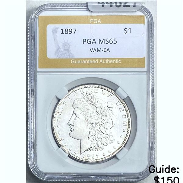 1897 $1 Morgan Dollar PGA MS65