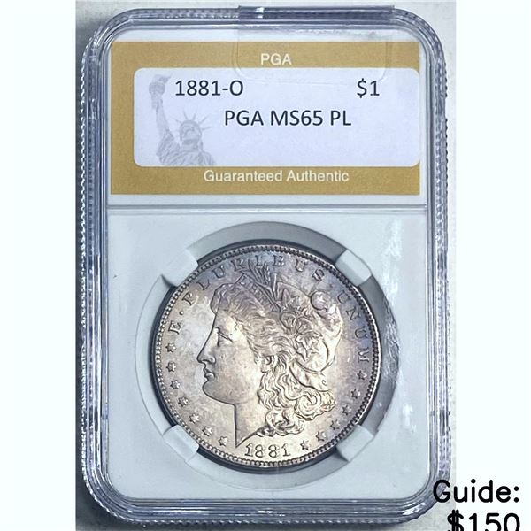 1881-O Morgan Dollar PGA MS65 PL