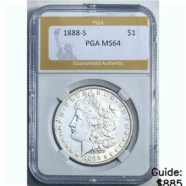 1888-S Morgan Dollar PGA MS64 SILVER