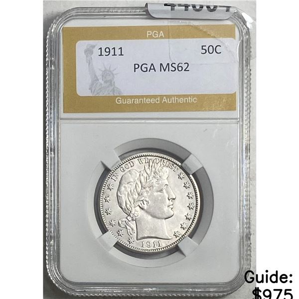 1911 Barber Half Dollar PGA MS62