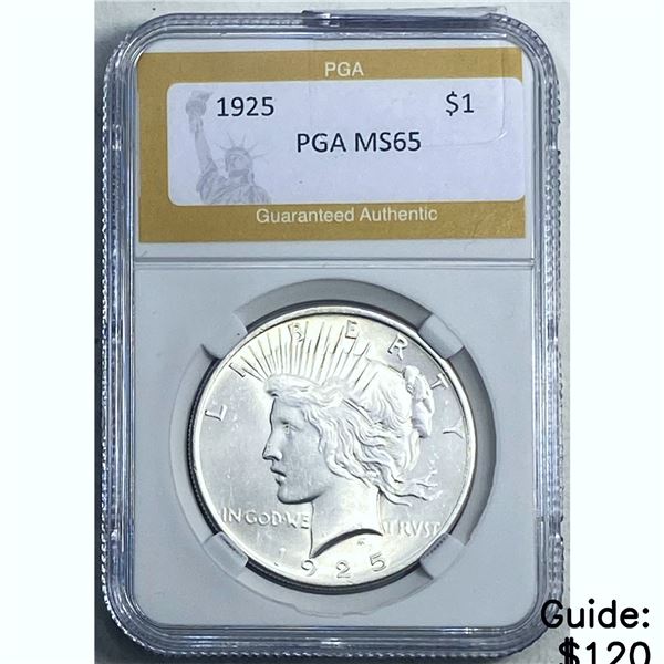 1925 Peace Dollar PGA MS65