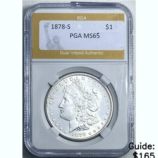 1878-S Morgan Dollar PGA MS65 SILVER