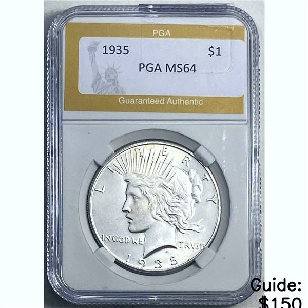 1935 Peace Dollar PGA MS64