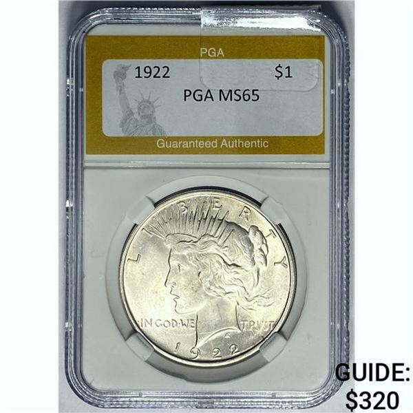 1922 $1 Peace Dollar PGA MS65