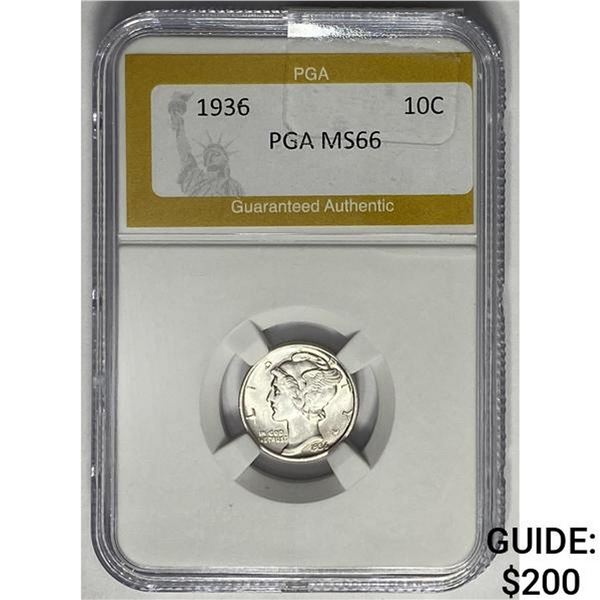 1936 Mercury Dime PGA MS66