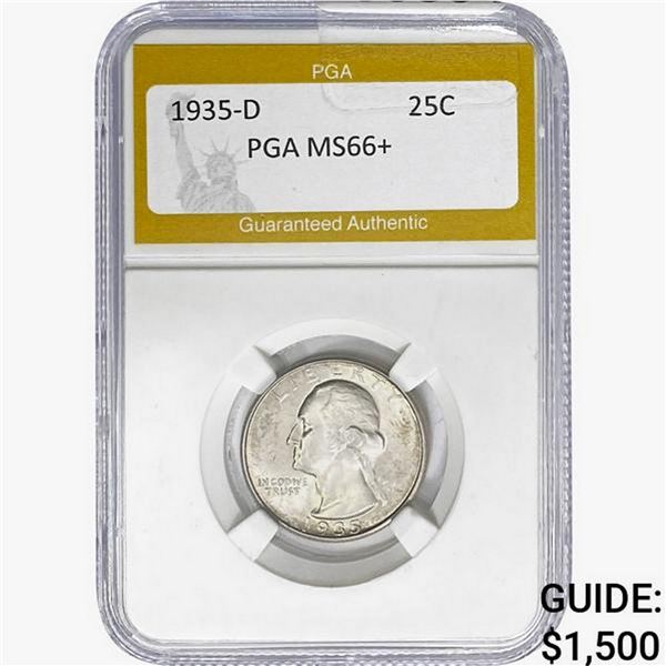 1935-D Washington Silver Quarter PGA MS66+
