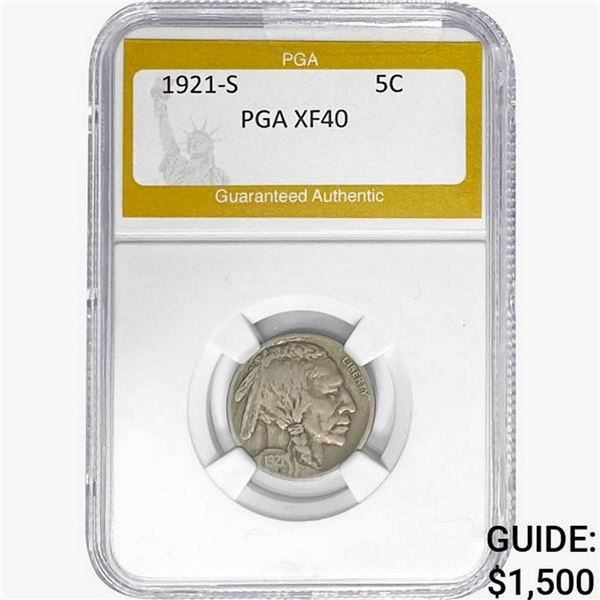 1921-S Buffalo Nickel PGA XF40