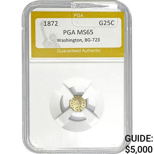 1872 Gold Washington G25C MS65