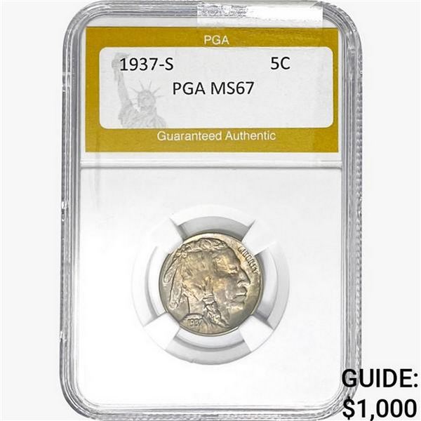 1937-S Buffalo Nickel PGA MS67