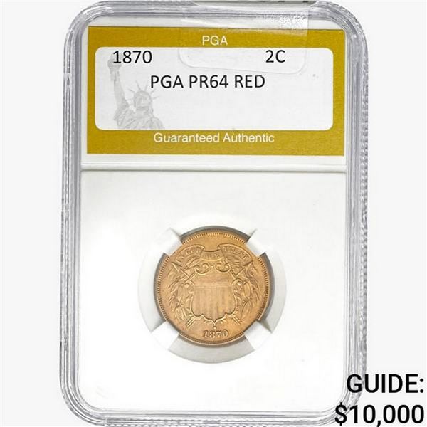 1870 Two Cent Piece PGA PR64 RED
