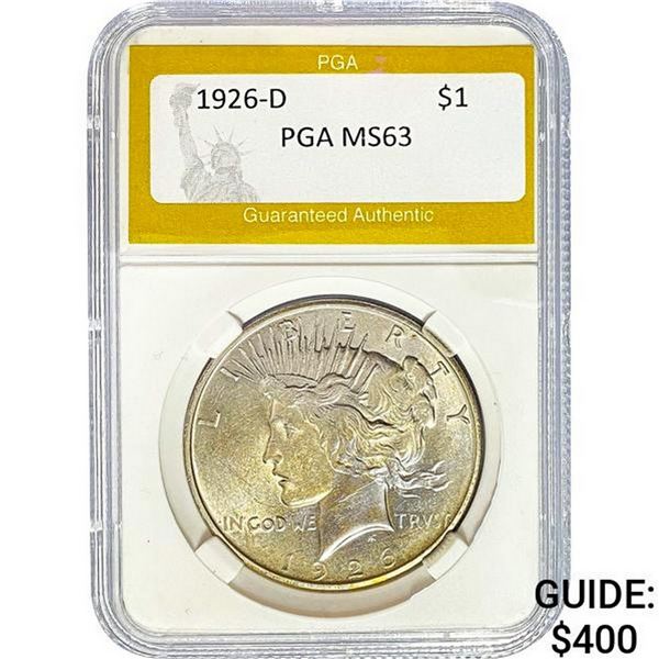 1926-D Peace Dollar PGA MS63