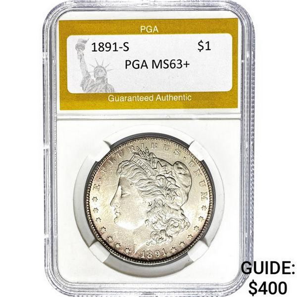 1891-S Morgan Silver Dollar PGA MS63+