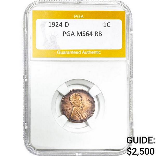 1924-D Lincoln Cent PGA RB MS64