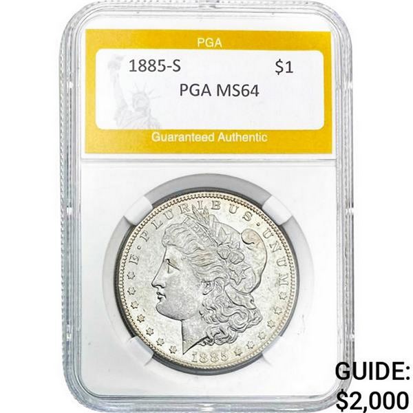 1885-S Morgan Silver Dollar PGA MS64