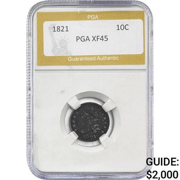 1821 Capped Bust Dime PGA XF45