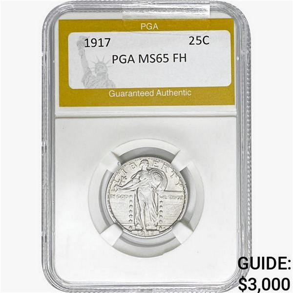 1917 T2 Standing Liberty Quarter PGA MS65 FH