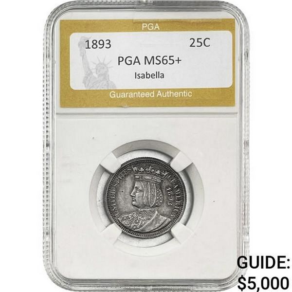 1893 Isabella Silver Quarter PGA MS65+ ISABELLA
