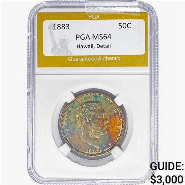 1883 Kingdom of Hawaii Half Dollar PGA MS64 DETAIL