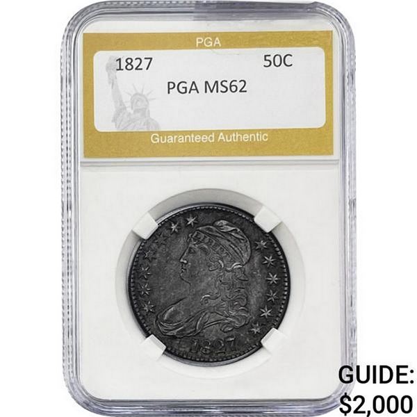 1827 Capped Bust Half Dollar PGA MS62