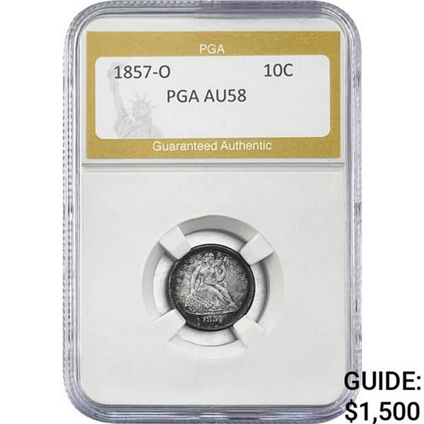 1857-O Seated Liberty Dime PGA AU58