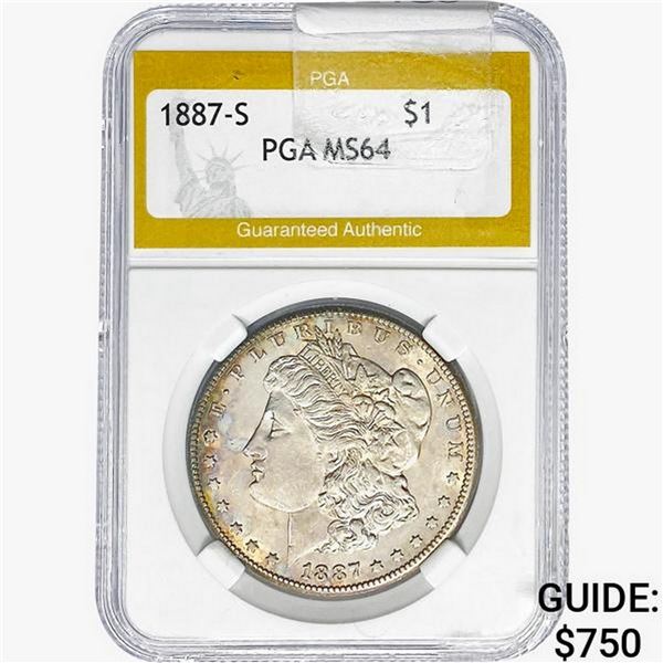 1887-S Morgan Silver Dollar PGA MS64