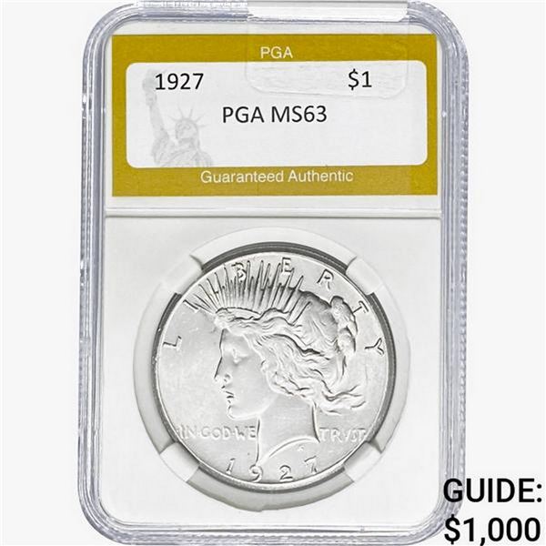 1927 Silver Peace Dollar PGA MS63