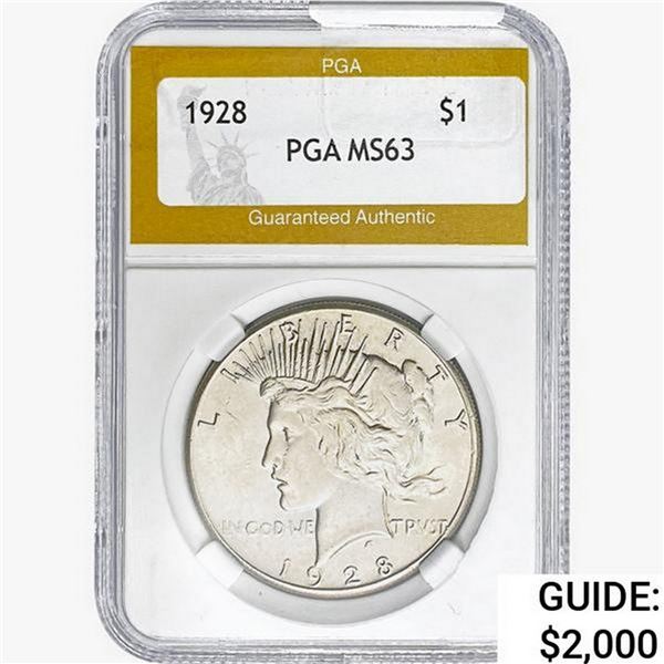 1928 Silver Peace Dollar PGA MS63