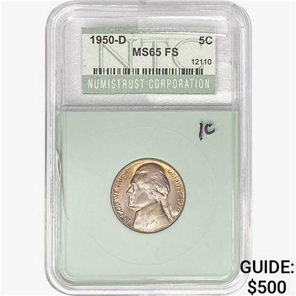 1950-D Jefferson Nickel NTC MS65 FS